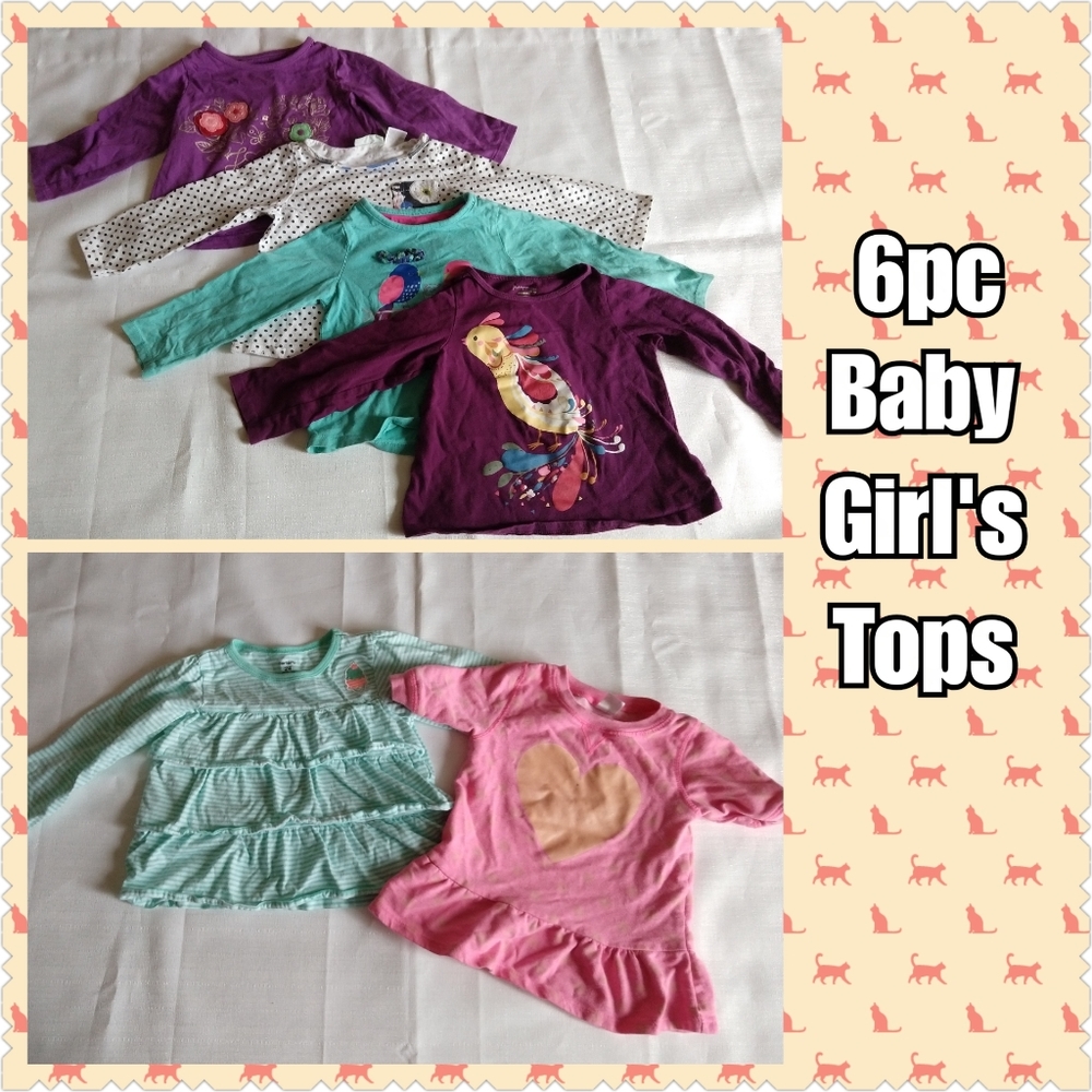 6pc Baby Girls Long sleeve Tops